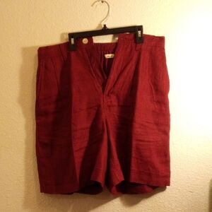 Eddie Bauer Burgundy Linen Shorts